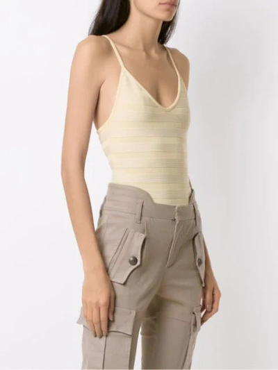 Shop Andrea Bogosian Knit Bodysuit In Yellow