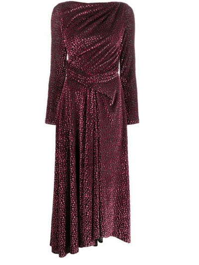 Shop Talbot Runhof Mosaic Velvet Dress In Pink