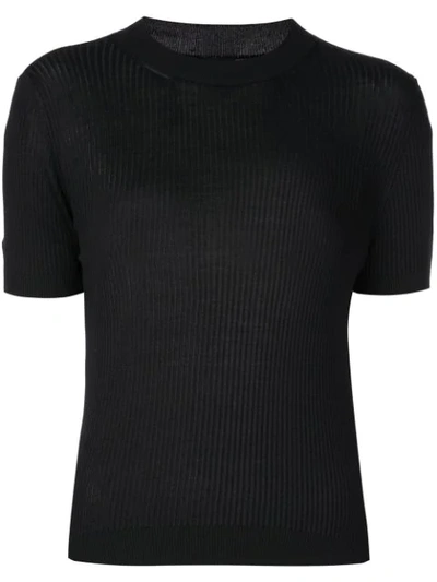 Shop Vera Wang Ribbed Knit Mini Dress In Black