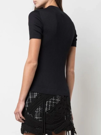 Vera Wang Ribbed Knit Mini Dress In Black