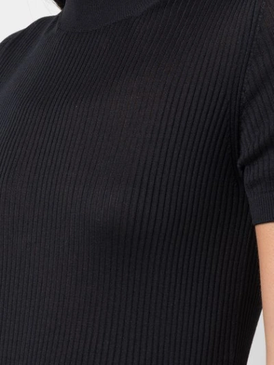 Vera Wang Ribbed Knit Mini Dress In Black