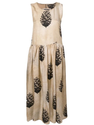 Shop Uma Wang Pine Cone Print Dress In Neutrals