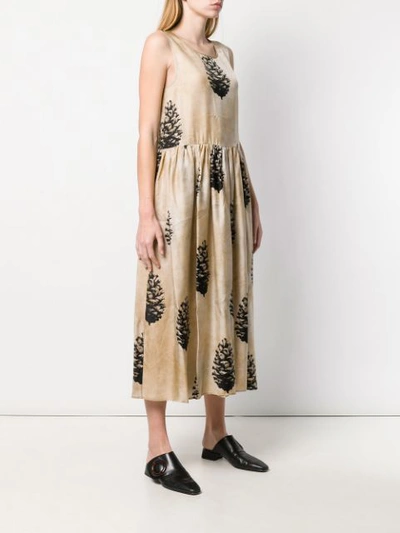 Shop Uma Wang Pine Cone Print Dress In Neutrals
