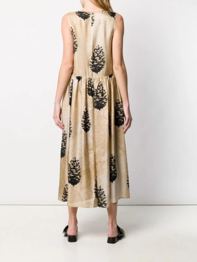 Shop Uma Wang Pine Cone Print Dress In Neutrals