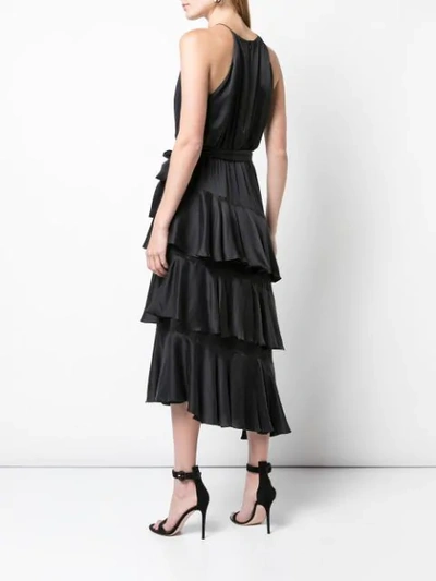 Shop Zimmermann Halterneck Tiered Dress In Black