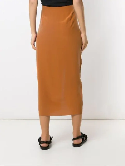 Shop Osklen Silk Wrap Skirt In Brown