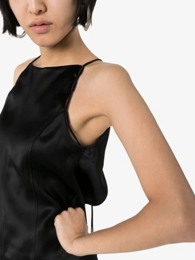 Shop Alyx Halterneck Satin Top In Black