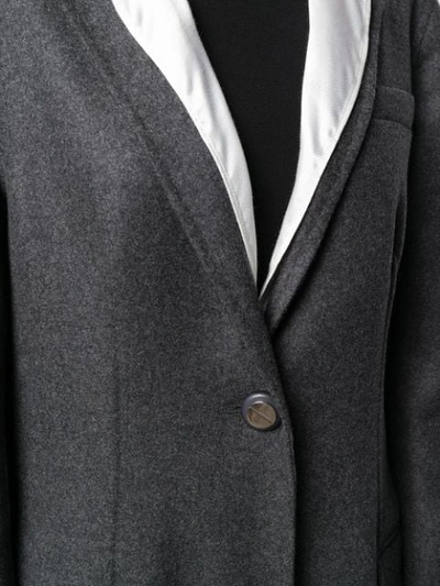 Shop Marni Contrast Lapel Coat In Tw749 Grey