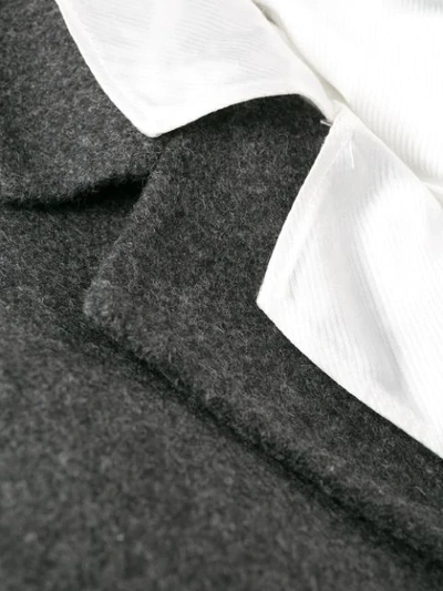 Shop Marni Contrast Lapel Coat In Tw749 Grey