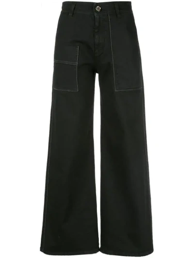 Shop Brunello Cucinelli Wide Leg Jeans In Black