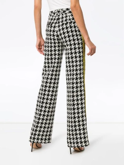 Shop Off-white Side-stripe Check Trousers In Black