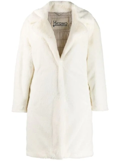 Shop Herno Faux Fur Coat In Neutrals