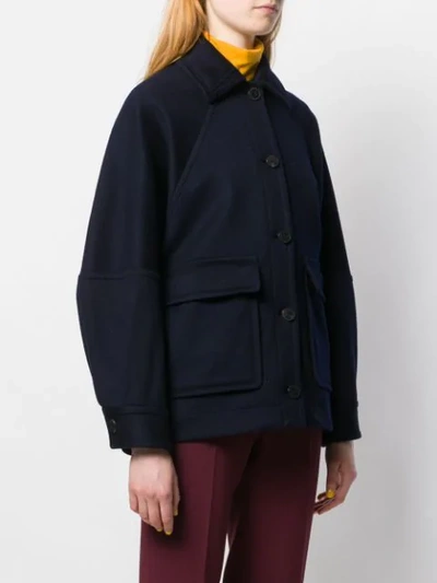 Shop Alberto Biani Buttoned Jacket In Blue