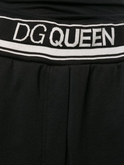 Shop Dolce & Gabbana Dg Queen Track Pants In Black