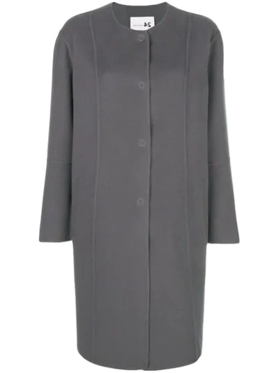 Shop Manzoni 24 Single-breasted Fitted Coat - Grey