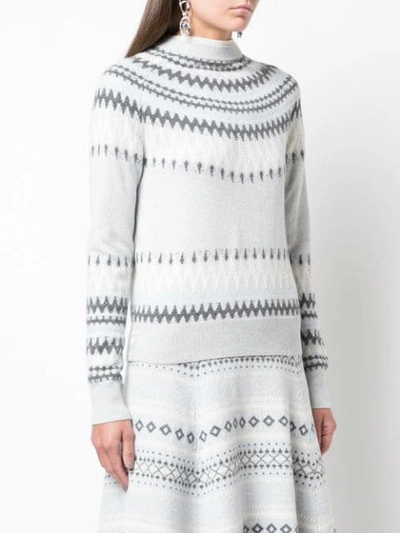 Shop Adam Lippes Intarsia Knit Jumper In Grey