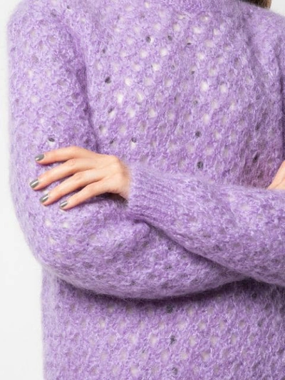 Shop Marc Jacobs Long Sleeve Knitted Jumper In Purple