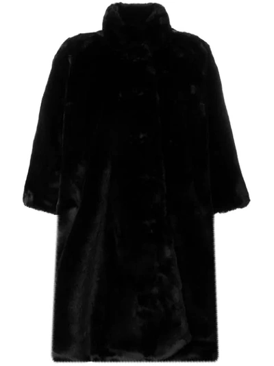 Shop Balenciaga Pulled Opera Coat In Black