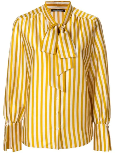 Shop Luisa Cerano Striped Long-sleeve Shirt - Yellow