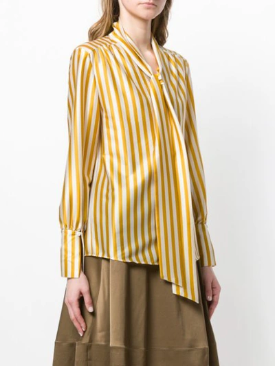Shop Luisa Cerano Striped Long-sleeve Shirt - Yellow