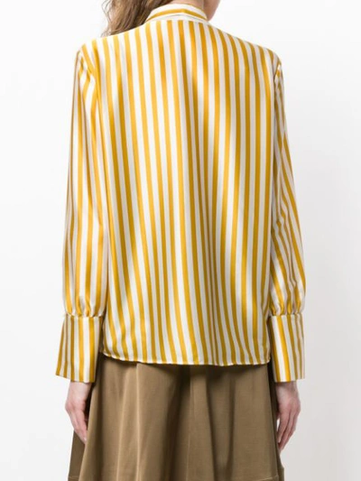 Shop Luisa Cerano Striped Long-sleeve Shirt - Yellow