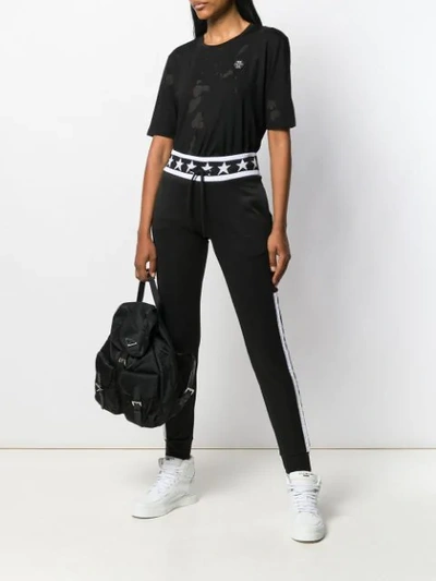 Shop Philipp Plein Drawstring Track Trousers In Black