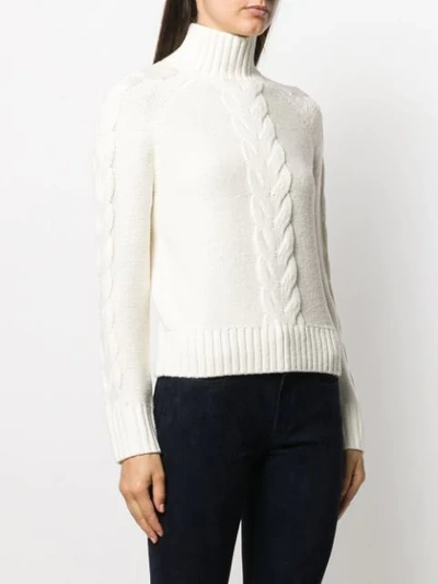 Shop Joseph High Neck Chunky Knit Jumper In Neutrals