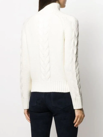 Shop Joseph High Neck Chunky Knit Jumper In Neutrals