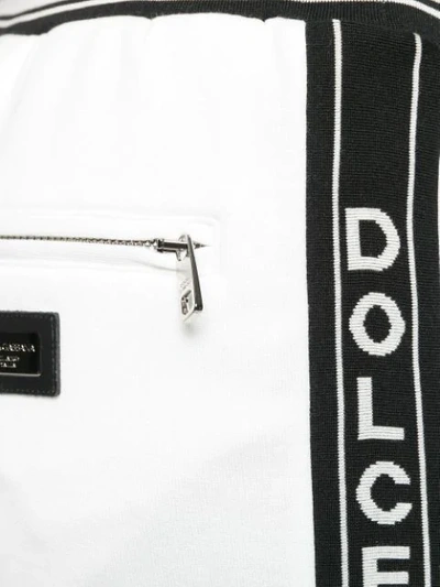 Shop Dolce & Gabbana Logo Tape Track Pants In White