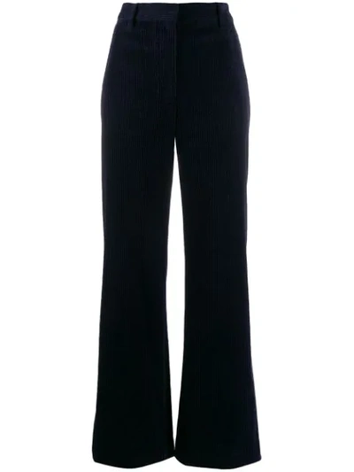 Shop Coach Corduroy Palazzo Trousers In Blue