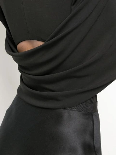 Shop Cushnie Draped-cape Roll Neck Top In Black