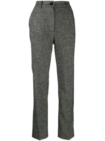 Shop Dolce & Gabbana Tailored Tweed Trousers In Black