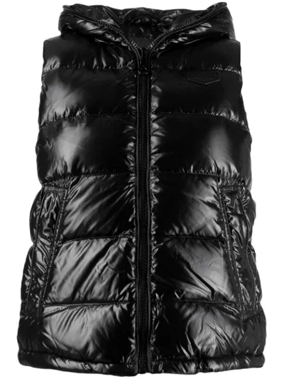 Shop Duvetica Hooded Padded Vest In 999 Black