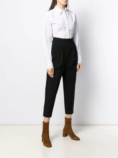 Shop Enföld Cropped Pleated Trousers In Black