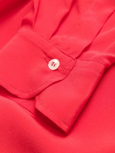 Shop Jejia Ruffle Long-sleeve Blouse In Red
