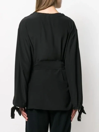 Shop Stella Mccartney Tie Waist Loose-fit Blouse In Black