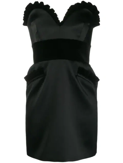 Shop Moschino Enver Bustier Dress In Black