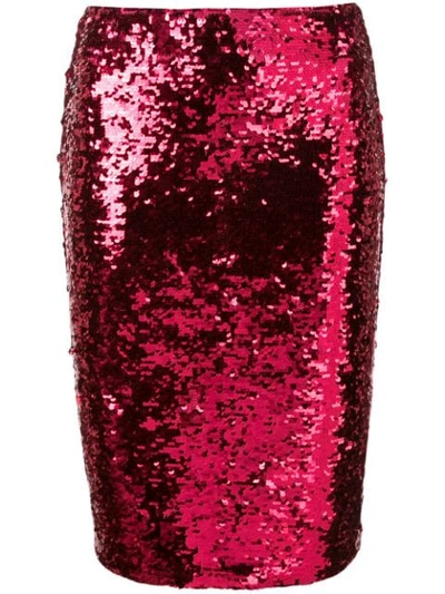 Shop Alice And Olivia Ramos Sequinned Pencil Skirt In Pink