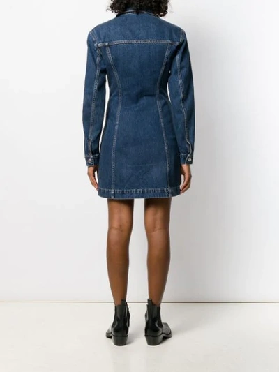 Shop Helmut Lang Denim Shirt Dress In Blue