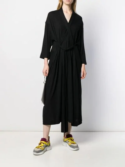 Shop Henrik Vibskov Gathered Midi Dress In Black