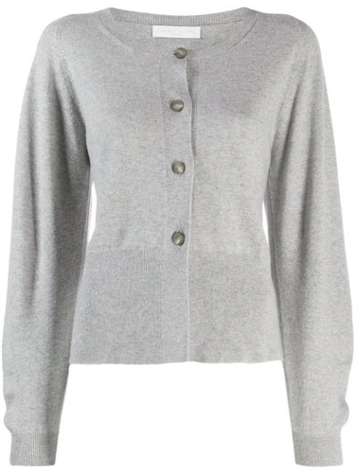 Shop Fabiana Filippi Side Slit Cardigan In Grey