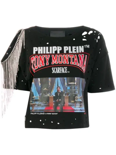 Shop Philipp Plein Embellished Scarface T-shirt In Black