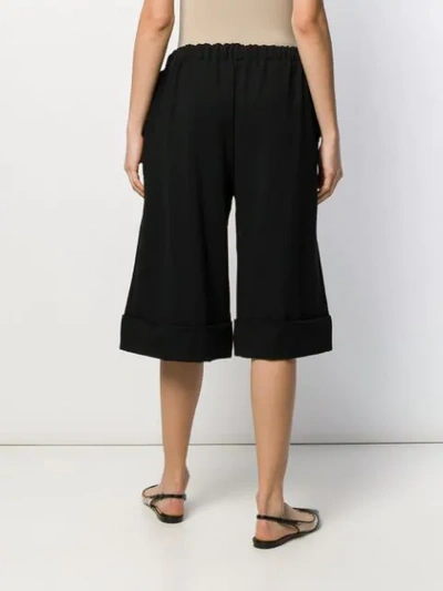 Shop Simone Rocha Cropped Wide-leg Trousers In Black