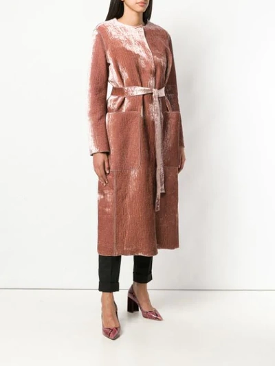 Shop Bottega Veneta Oversized Belted Coat - Pink