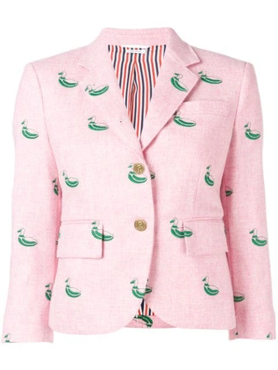 THOM BROWNE 鸭子刺绣西服外套 - 粉色