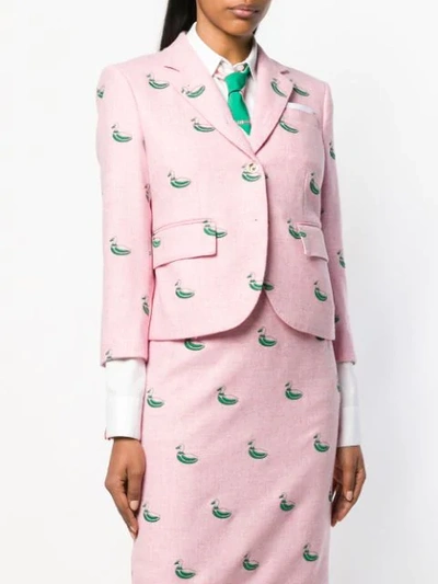Shop Thom Browne Duck Embroidered Pink Sport Coat
