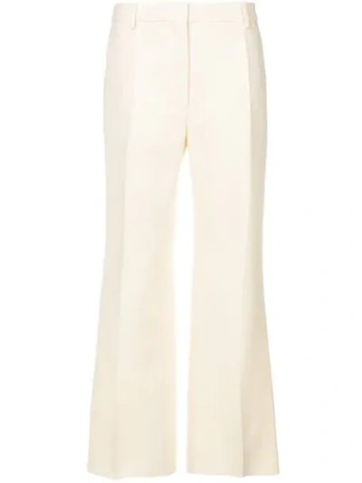 Shop Valentino Flared Tailored Trousers In White