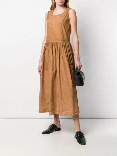 Shop Uma Wang Flared Long Dres In Brown