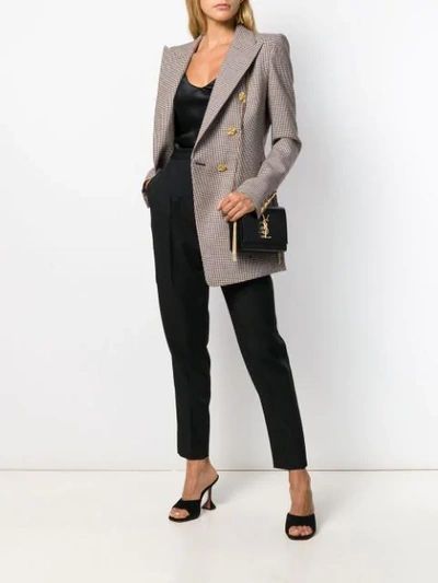 Shop Alexandre Vauthier Houndstooth Double-breasted Blazer In Neutrals