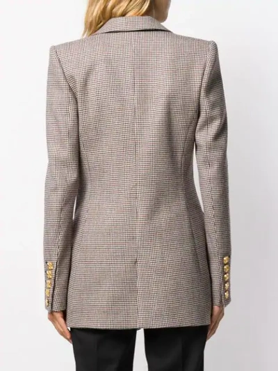 Shop Alexandre Vauthier Houndstooth Double-breasted Blazer In Neutrals